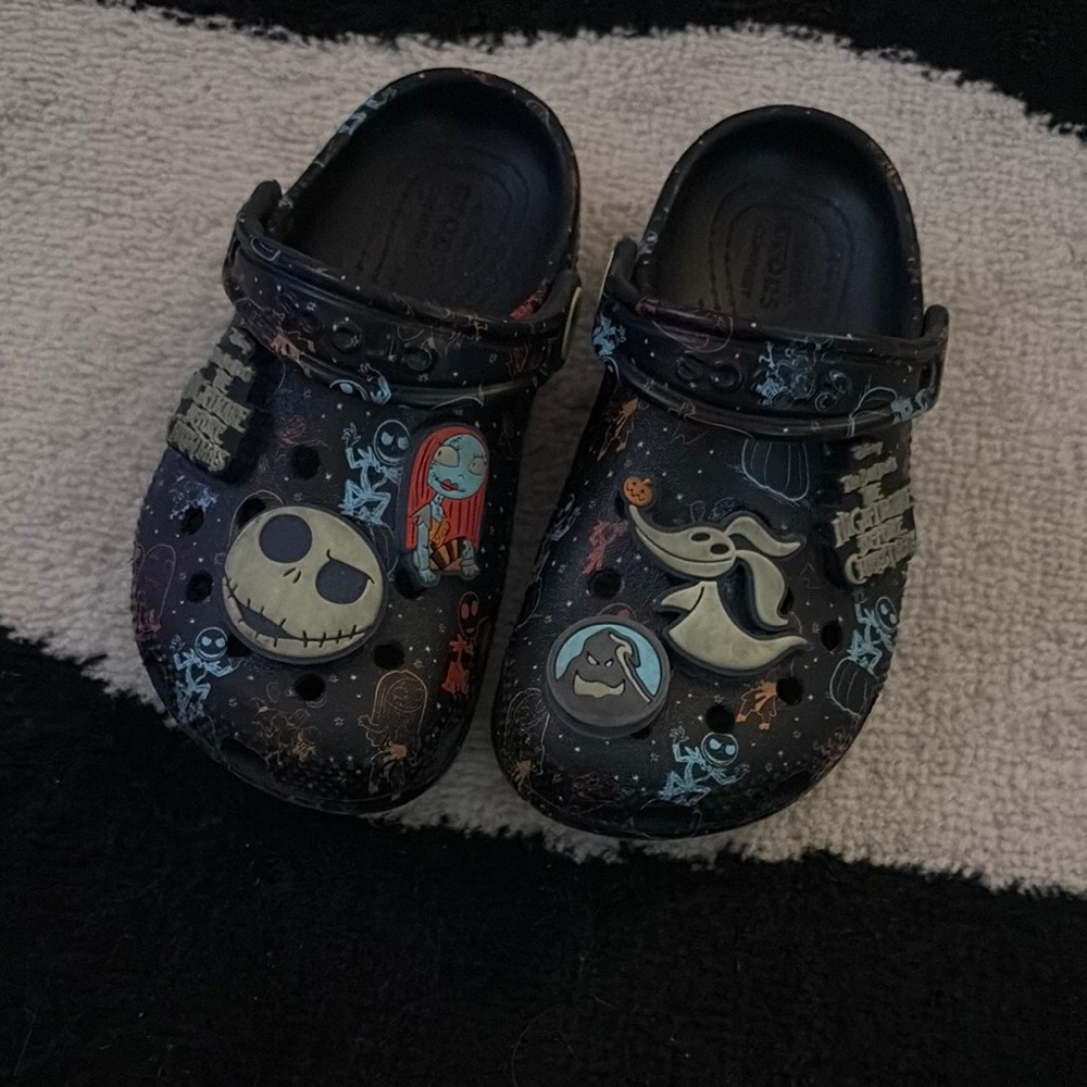 CROCS Black with Halloween Characters